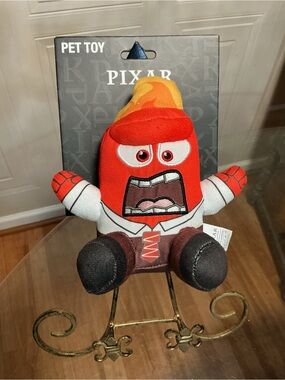 Disney  Plush Pixar Inside Out Anger 6.5”:Plush Dog Toy With Squeaker
